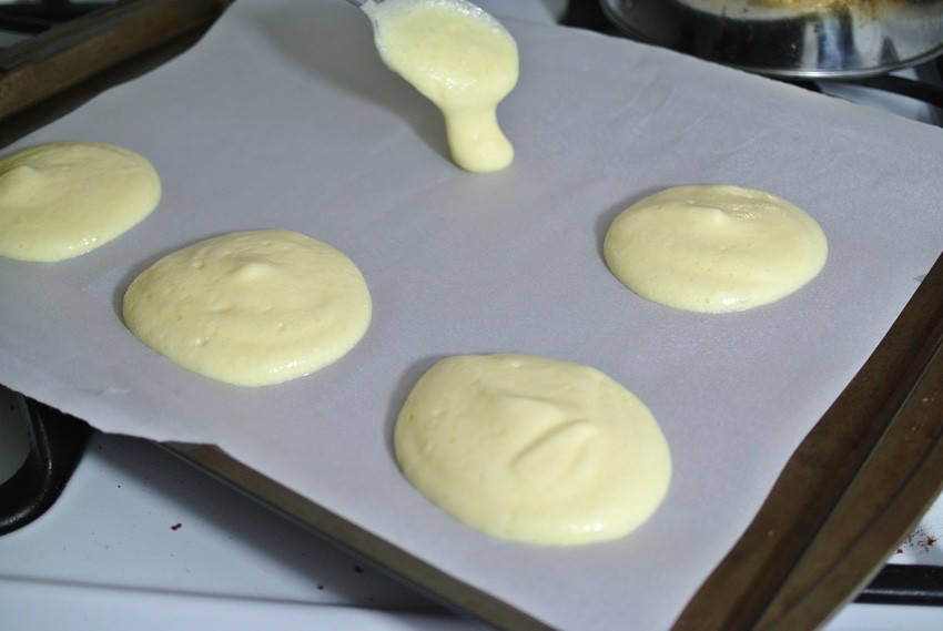 Dollop onto cookie sheet