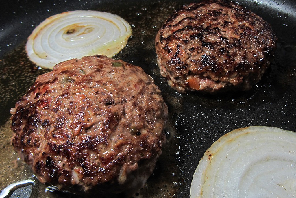 Throw your onions on when you flip your burgers