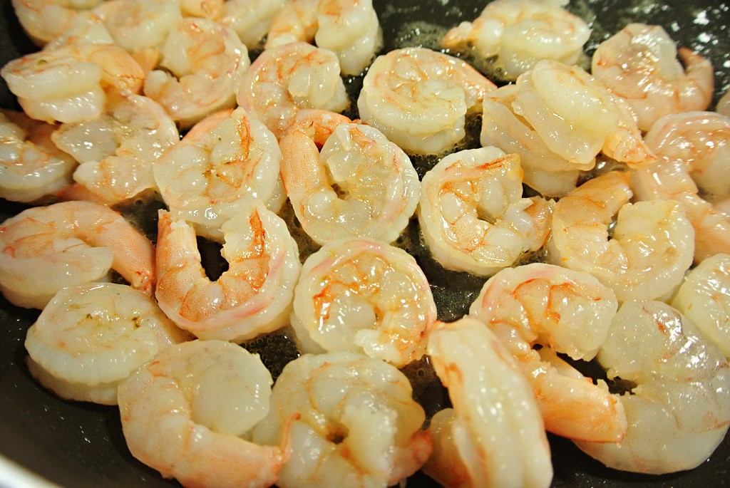 Fry the shrimp for no more than 2-3 minutes!