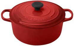 Le Creuset Signature Enameled Cast-Iron 5.5-Quart Round French Dutch Oven, Cherry