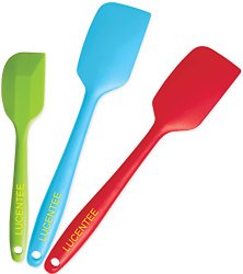 Lucentee 3-Piece Silicone Spatula Set - 2 Large & 1 Small Heat Resistant Cooking Utensils