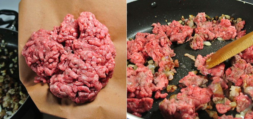 Break up the ground beef