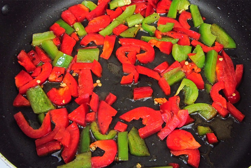 Cook the peppers