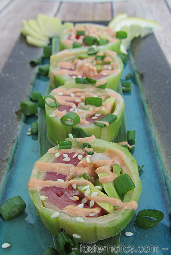 Low Carb Cucumber Sushi Rolls 