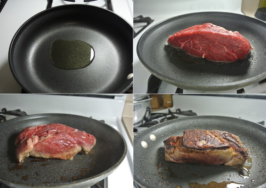 Fry the steak