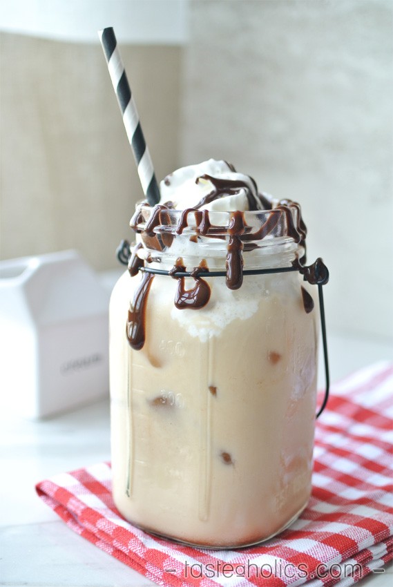 Low Carb Cold Brew Coffee with Chocolate Sauce