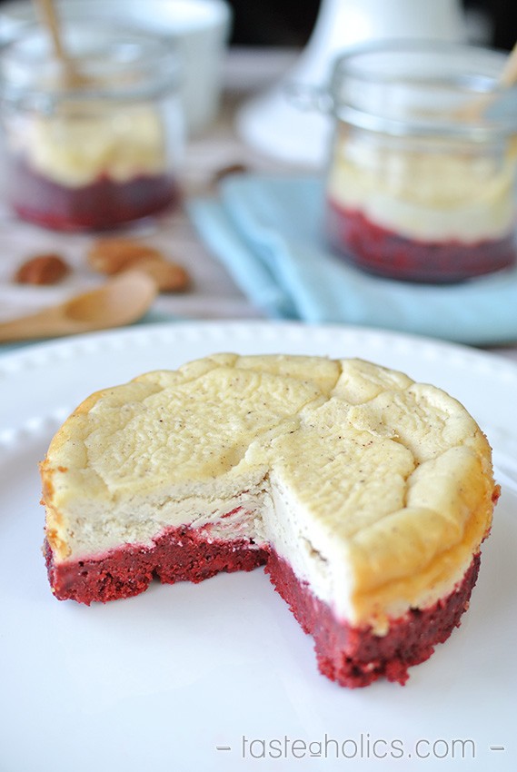 Keto Red Velvet Cinnamon Cheesecakes