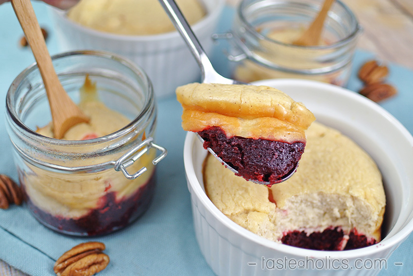 Keto Red Velvet Cinnamon Cheesecakes