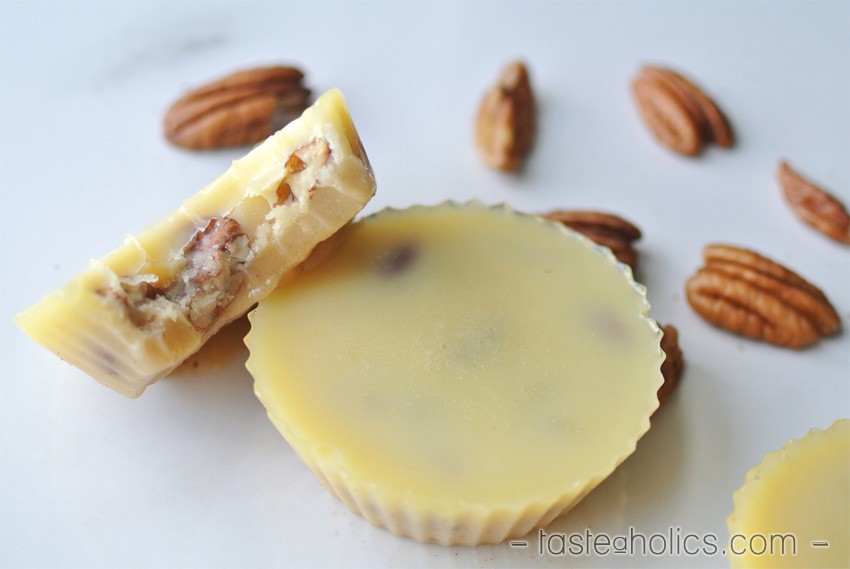 Keto White Chocolate Butter Pecan Bites