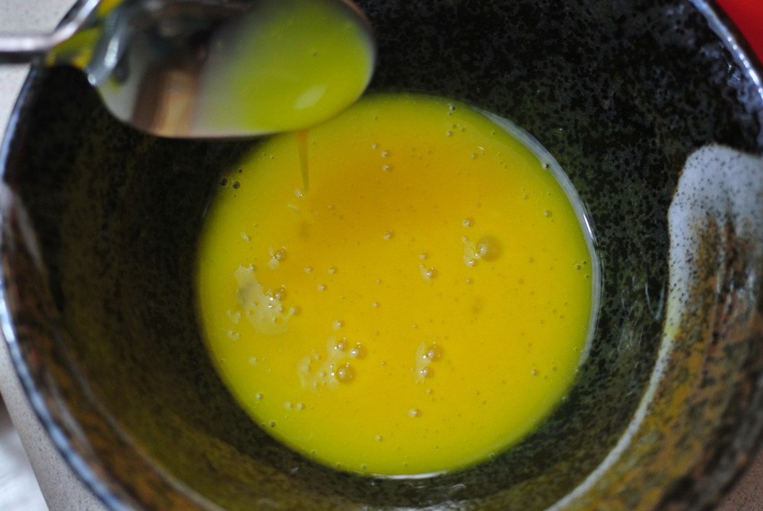 Add egg yolks and vanilla