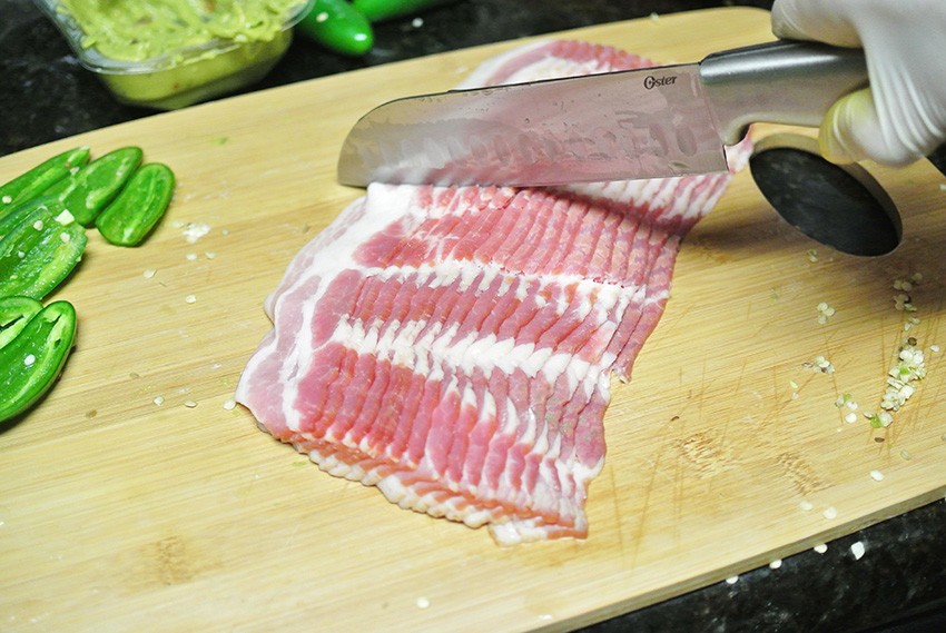 Slice the bacon in half