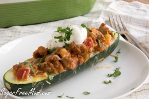 Low Carb Taco Stuffed Zucchini Boats