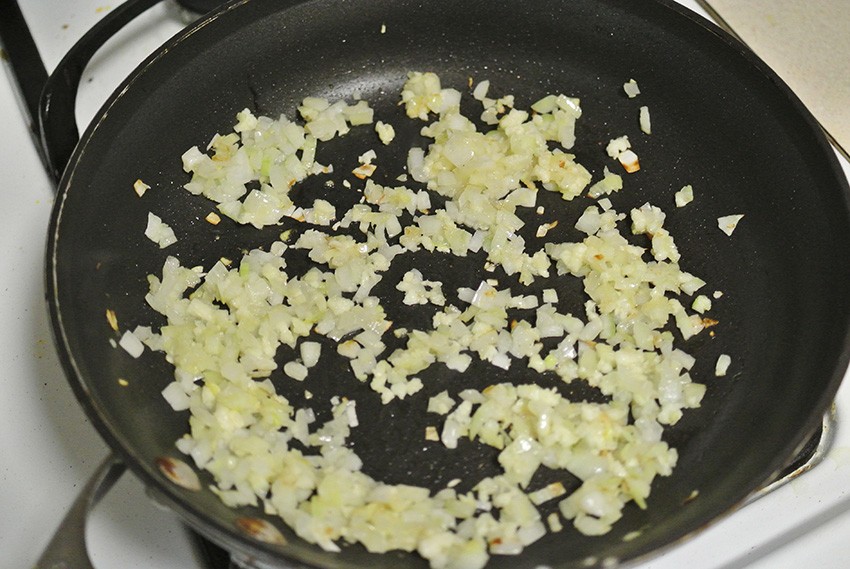 Brown onions and garlic