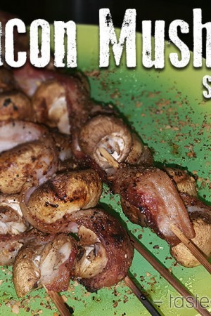 Keto Bacon Mushroom Skewers