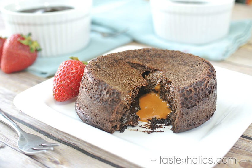 Keto Caramel Chocolate Lava Cake