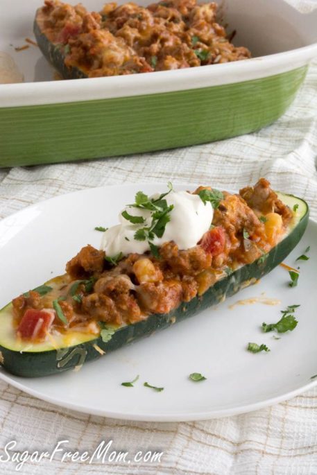 Low Carb Taco Stuffed Zucchini