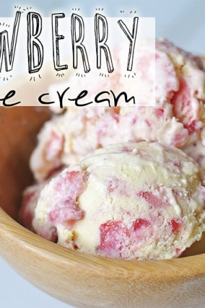 Keto Strawberry Swirl Ice Cream with graphic
