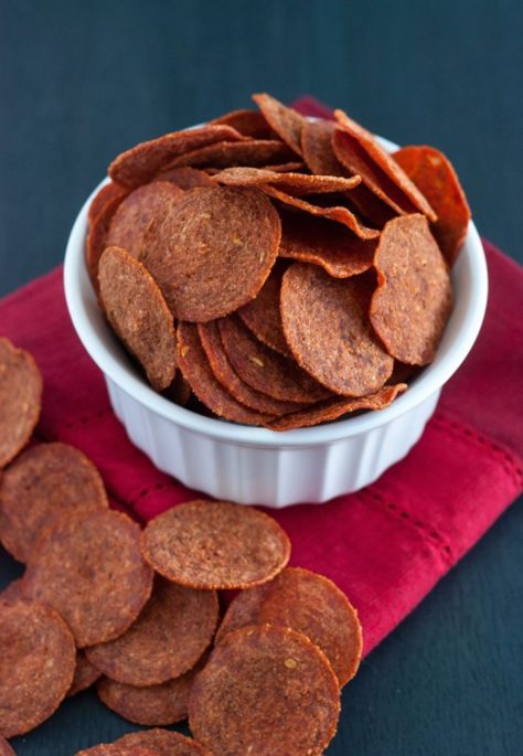 Low Carb Crispy Pepperoni Chips