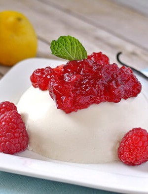 Keto Raspberry Lemon Panna Cotta