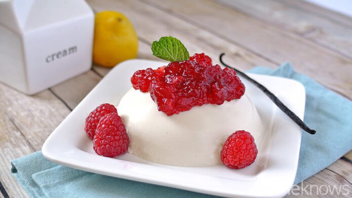 Keto Raspberry Lemon Panna Cotta