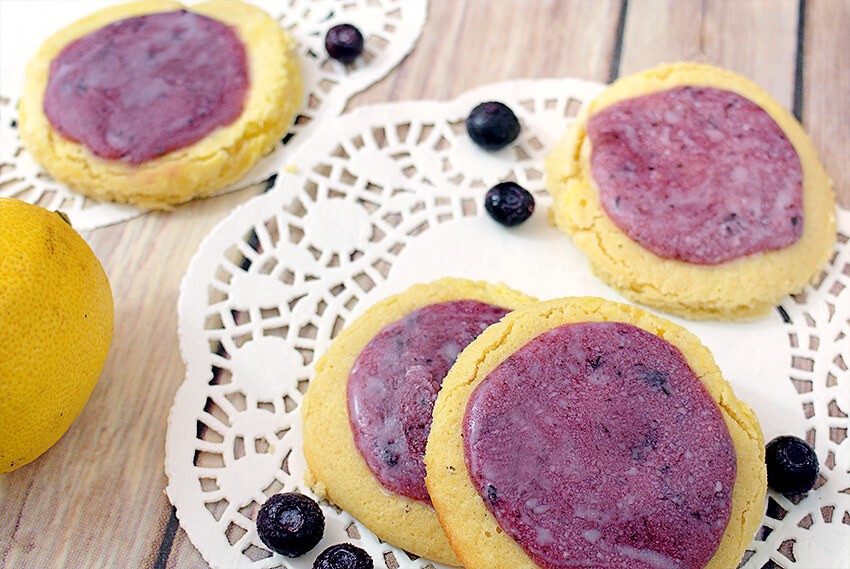 Keto Blueberry Lemon Shortbread Cookies