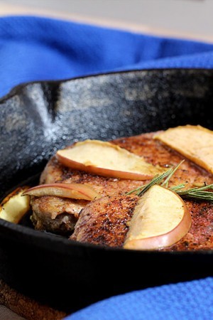 Keto Rosemary Apple Pork Chops