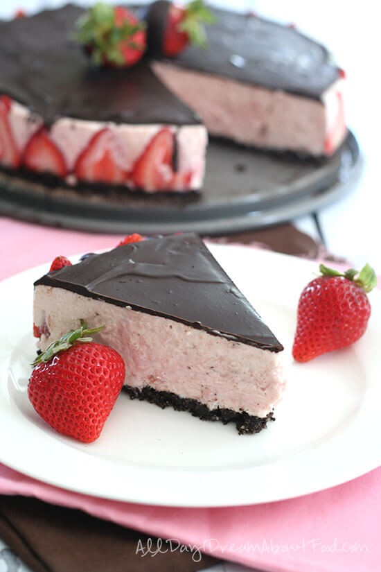 Low Carb Chocolate Covered Strawberry Cheesecake