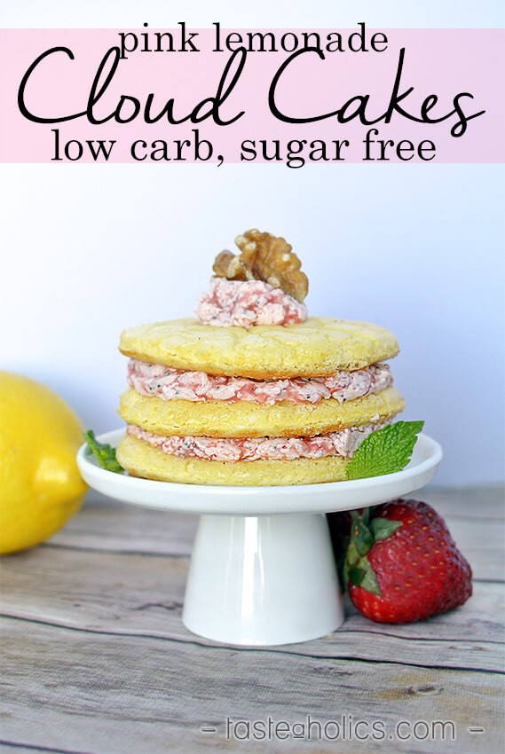 Low Carb Pink Lemonade Cloud Cakes