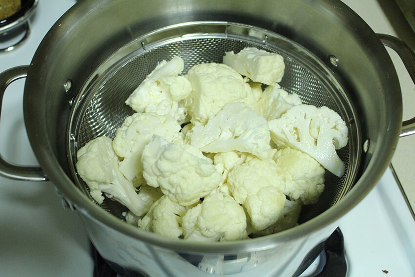 cut and steam cauli