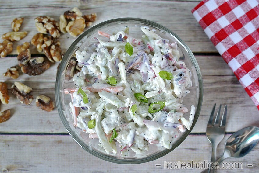 Low Carb Apple Pecan Broccoli Slaw