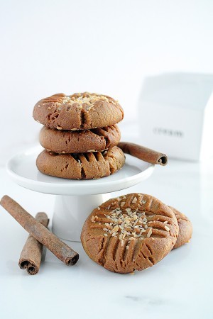 Cinnamon Coconut Peanut Butter Cookies