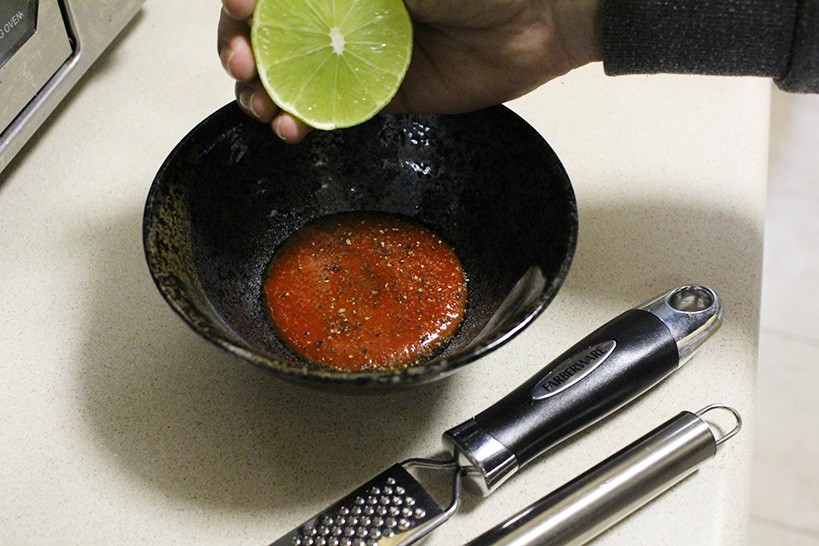 Make the sriracha lime sauce