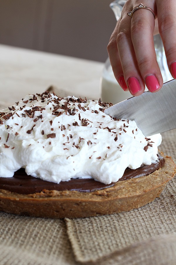 Low Carb and Gluten Free Peanut Butter and Chocolate French Silk Pie