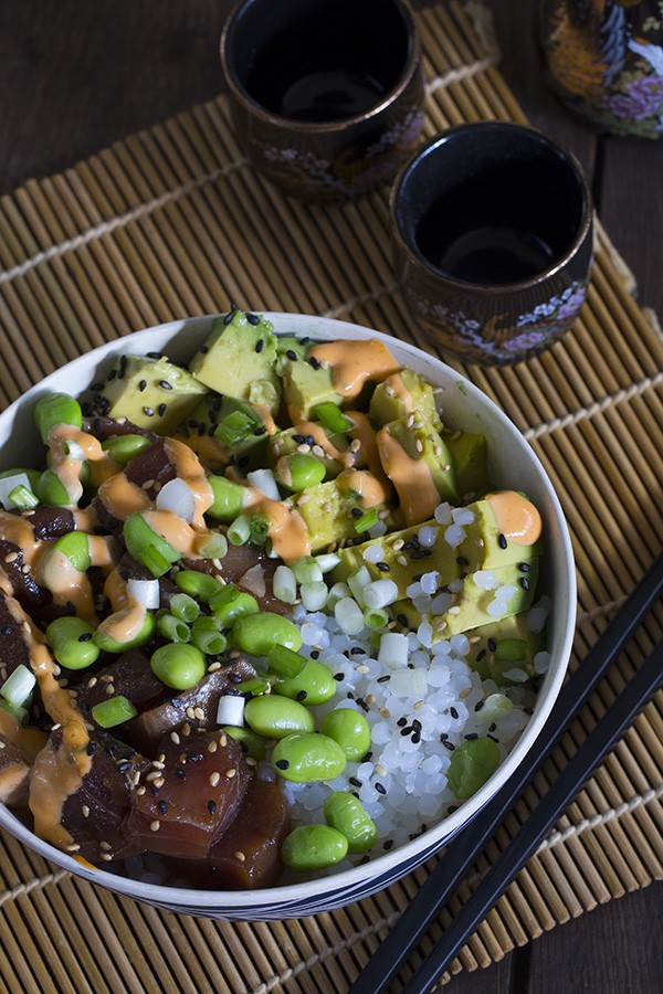 Low Carb Spicy Tuna Poke Bowl