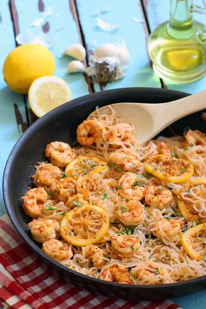 Keto Lemon Garlic Shrimp Pasta