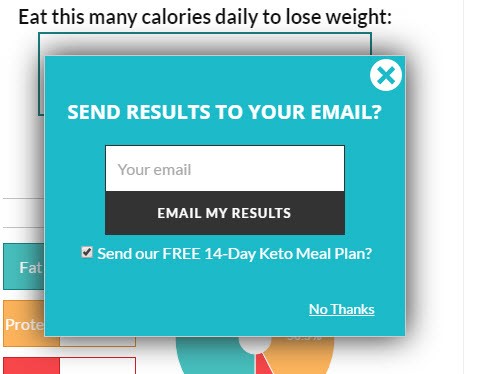 calculator popup