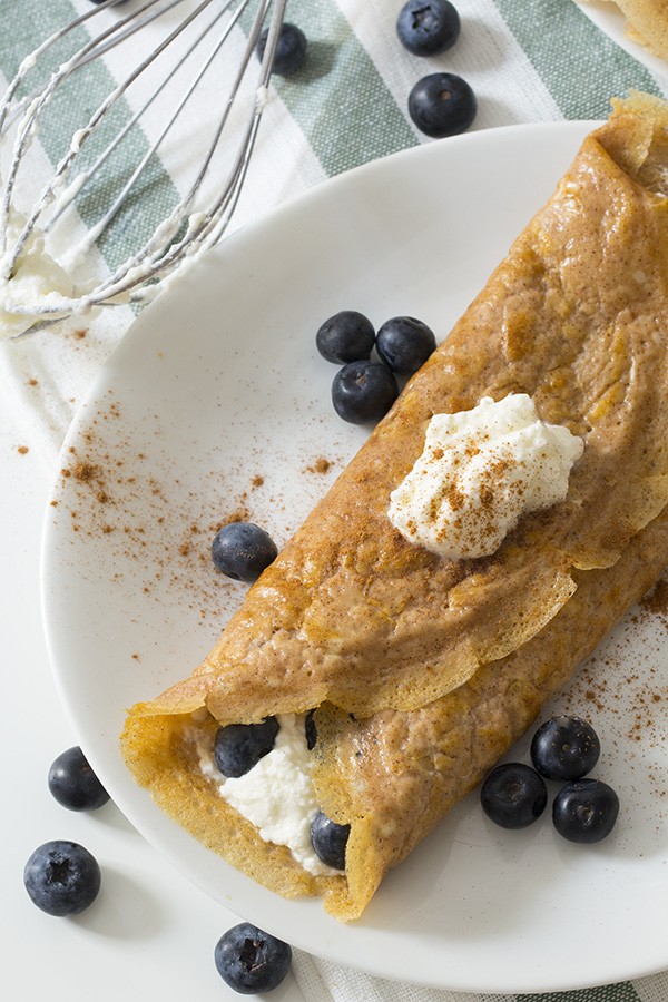 Keto Crepes - Blueberries and Cream