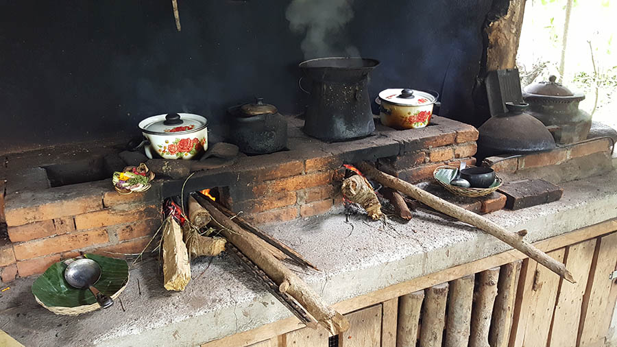 The outdoor, wood-fired kitchen