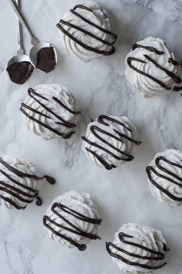 Low Carb Chocolate Glazed Meringues