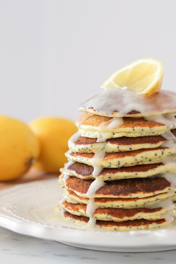 Low Carb Lemon Poppy Seed Pancakes