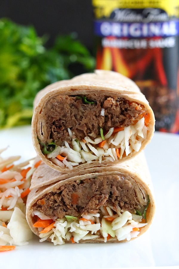 Low Carb Slow Cooker BBQ Beef Burritos