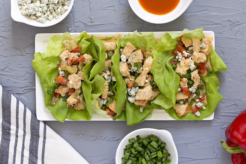 Low Carb Buffalo Chicken Wraps