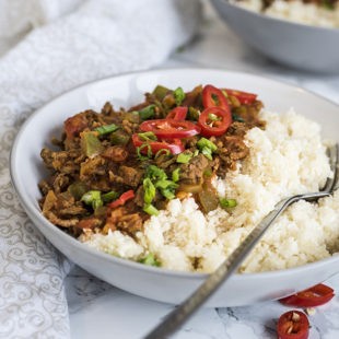 Keto Slow Cooker Chili with Cauliflower Rice