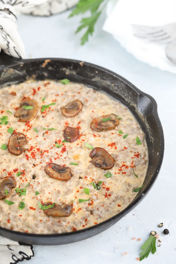 Low Carb Beef Stroganoff Recipe with Ground Beef