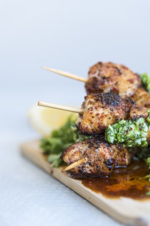 Keto Pork Skewers with Chimichurri