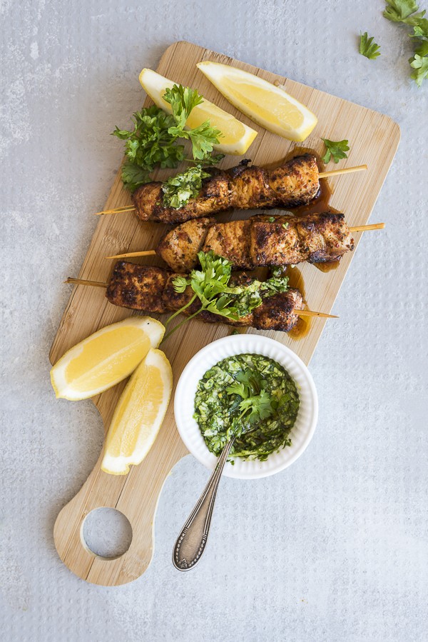 Low Carb Pork Skewer with Chimichurri