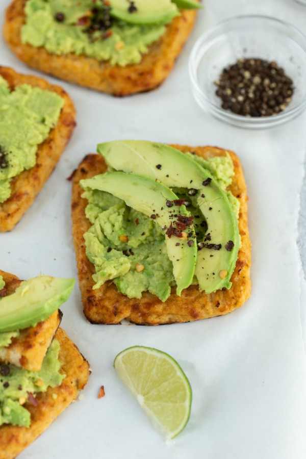 Keto Cauliflower Toast with Avocado