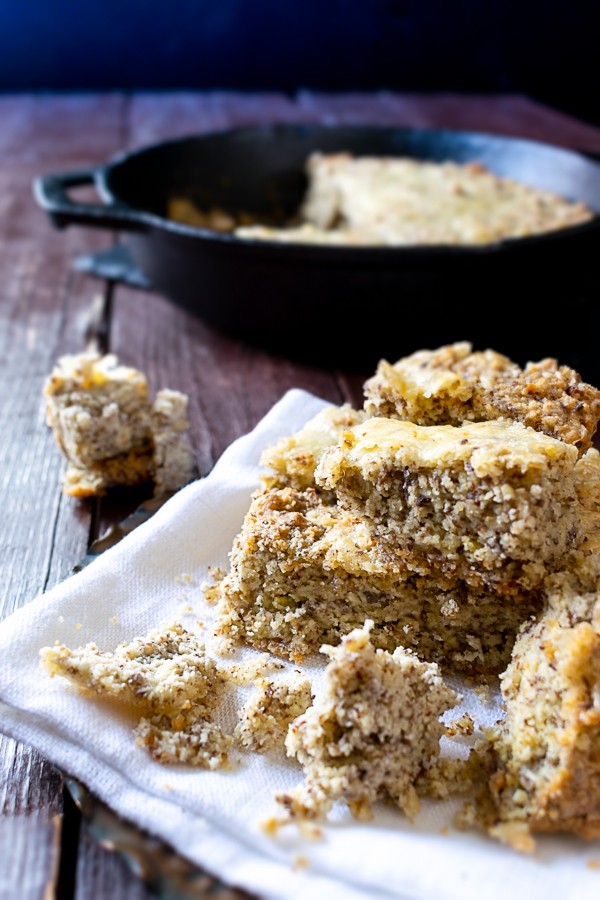 Keto Cheddar Skillet “Corn” Bread