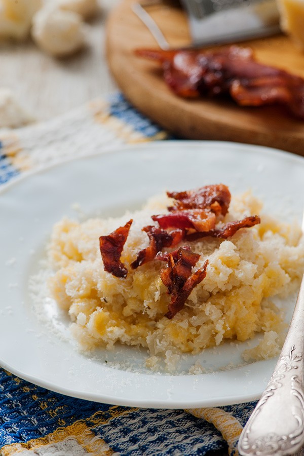 Low Carb Cheesy Bacon Risotto