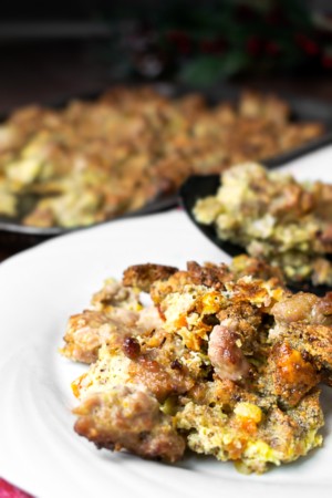 Keto Sausage and Cheddar Stuffing